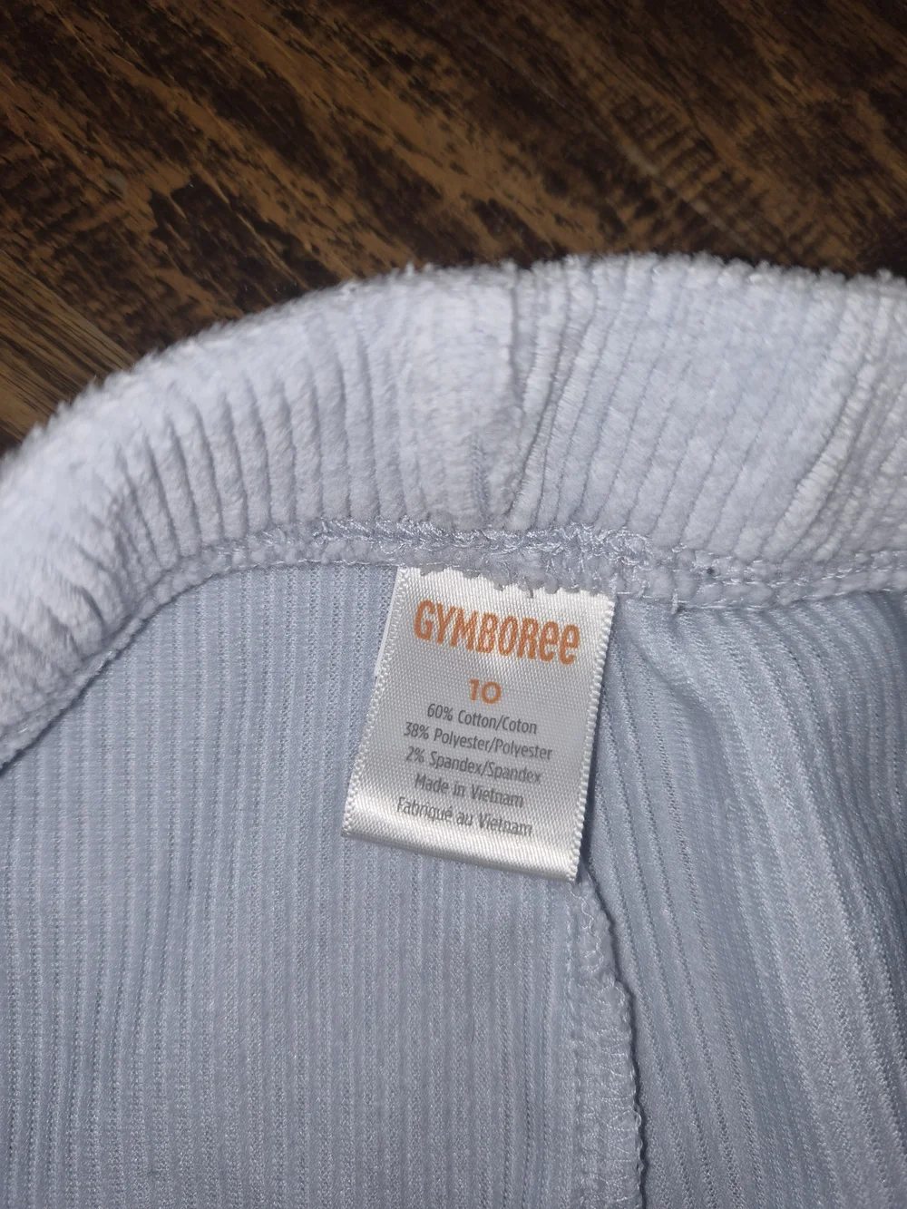 Girls Gymboree Pale Blue Ribbed Leggings with Ankle Button Accents Sz 10